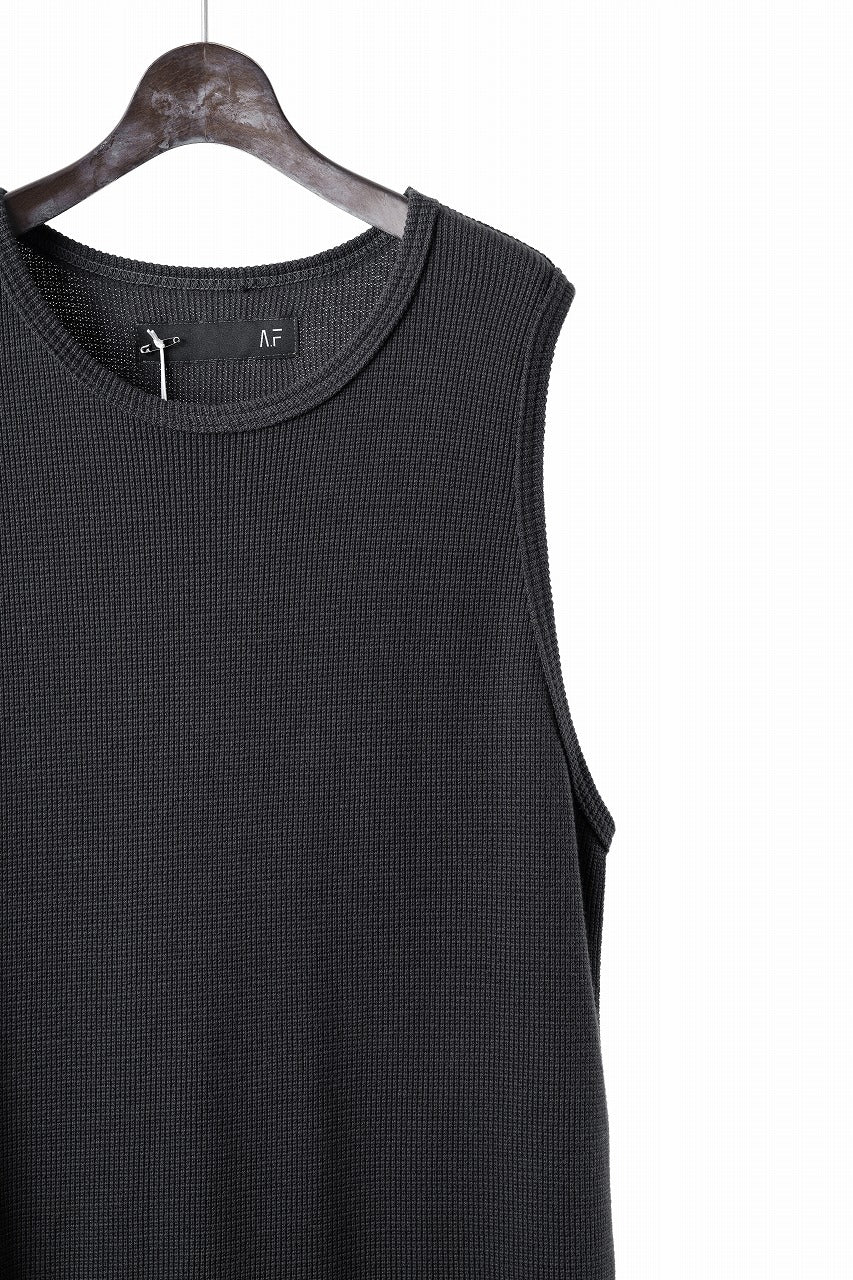 A.F ARTEFACT MIDDLE LENGTH TANK TOP / RIB KNIT JERSEY (D.GREY)