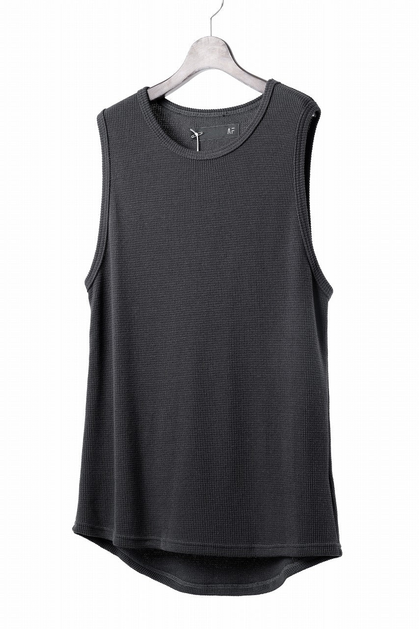 A.F ARTEFACT MIDDLE LENGTH SLEEVELESS TOP / RIB KNIT JERSEY (D.GREY)