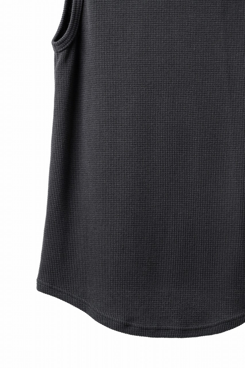 A.F ARTEFACT MIDDLE LENGTH SLEEVELESS TOP / RIB KNIT JERSEY (D.GREY)