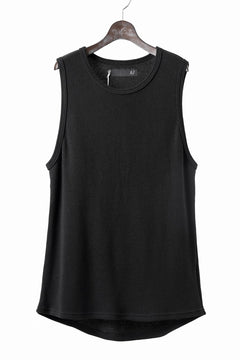 画像をギャラリービューアに読み込む, A.F ARTEFACT MIDDLE LENGTH SLEEVELESS TOP / RIB KNIT JERSEY (BLACK)