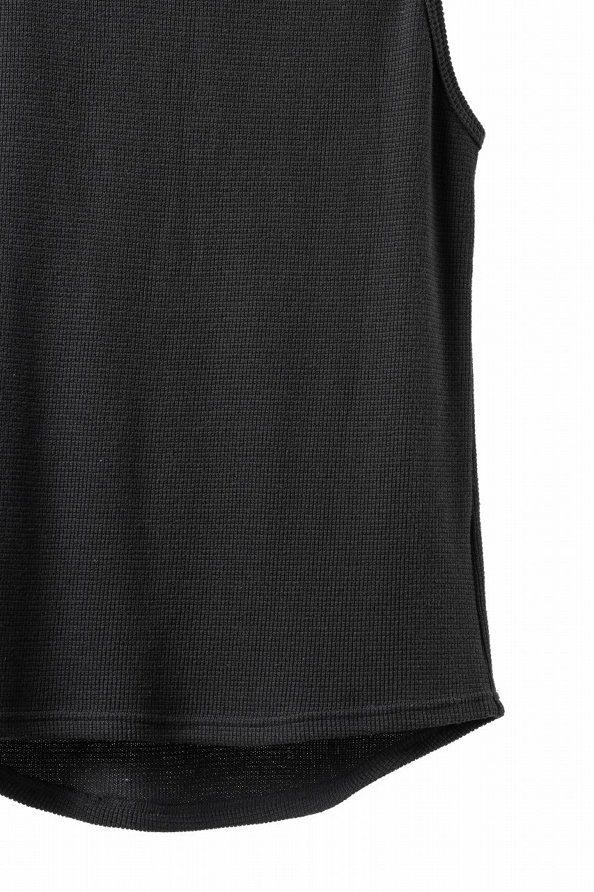 A.F ARTEFACT MIDDLE LENGTH SLEEVELESS TOP / RIB KNIT JERSEY (BLACK)