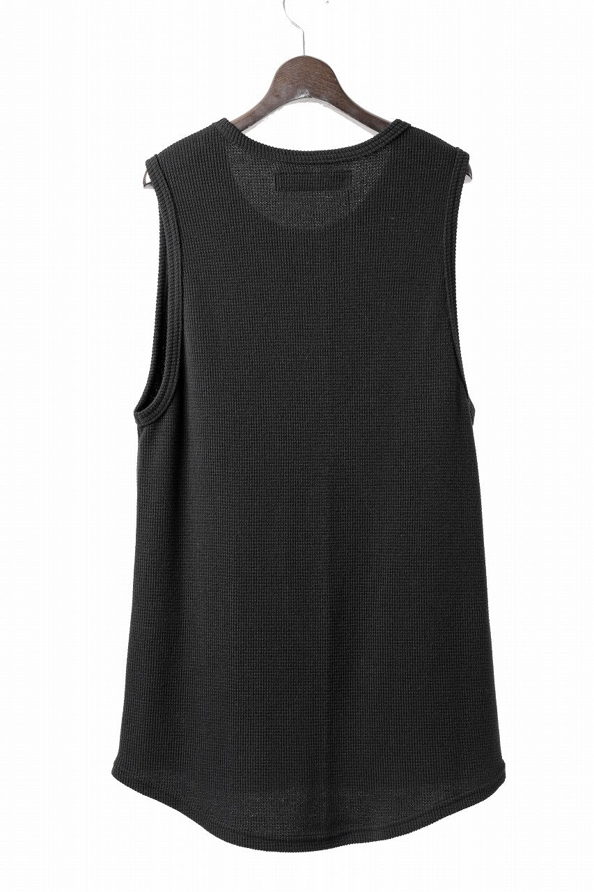 A.F ARTEFACT MIDDLE LENGTH SLEEVELESS TOP / RIB KNIT JERSEY (BLACK)