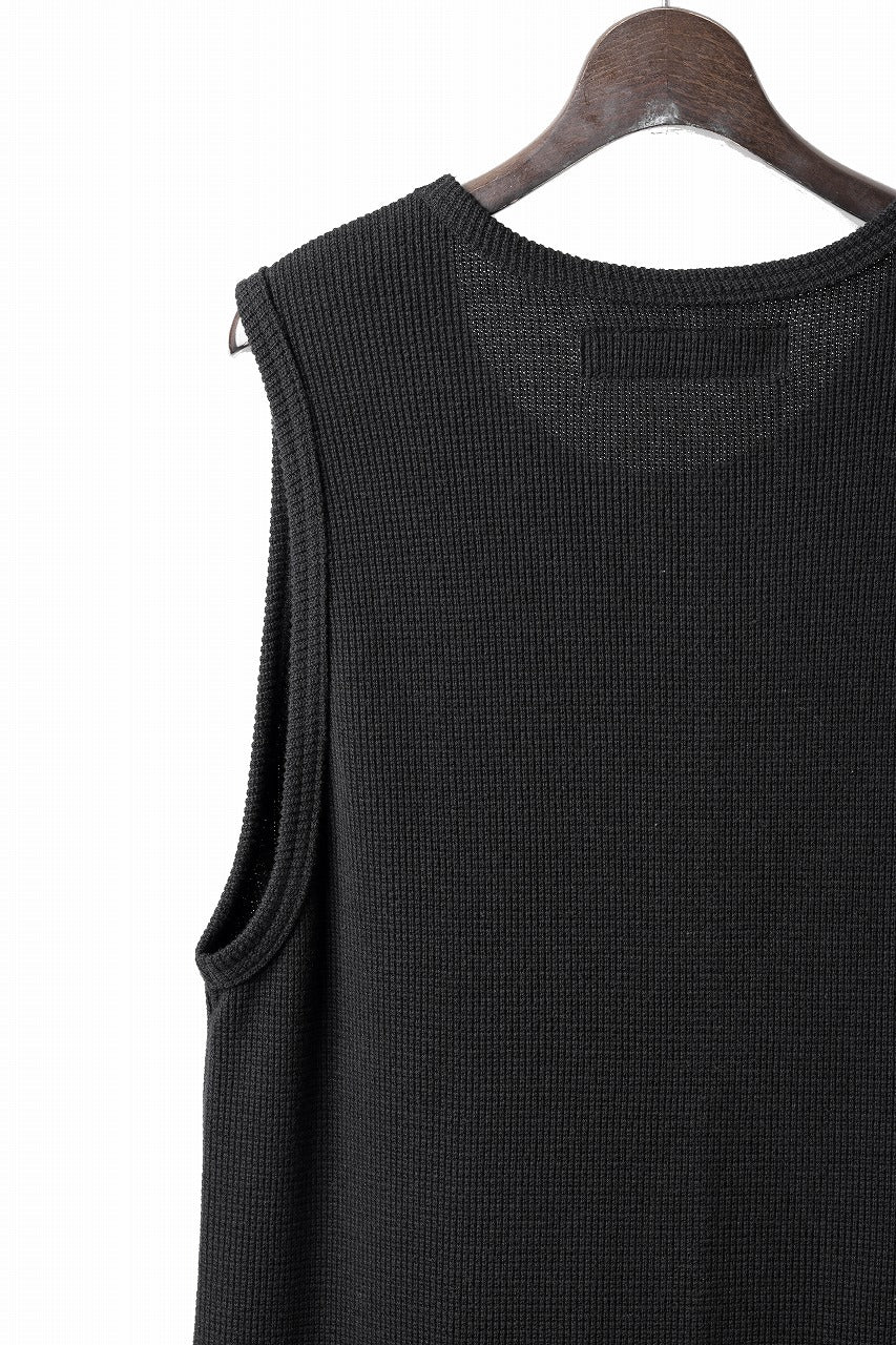 A.F ARTEFACT MIDDLE LENGTH SLEEVELESS TOP / RIB KNIT JERSEY (BLACK)