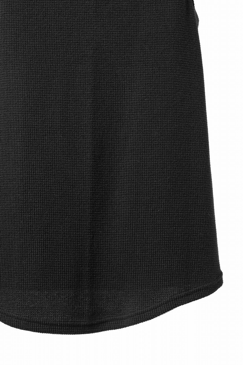 A.F ARTEFACT MIDDLE LENGTH SLEEVELESS TOP / RIB KNIT JERSEY (BLACK)