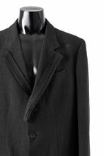 Load image into Gallery viewer, Y&#39;s for men 3 BUTTONS JACKET WITH DECORATIVE CLOTH / 40 LINEN (BLACK)