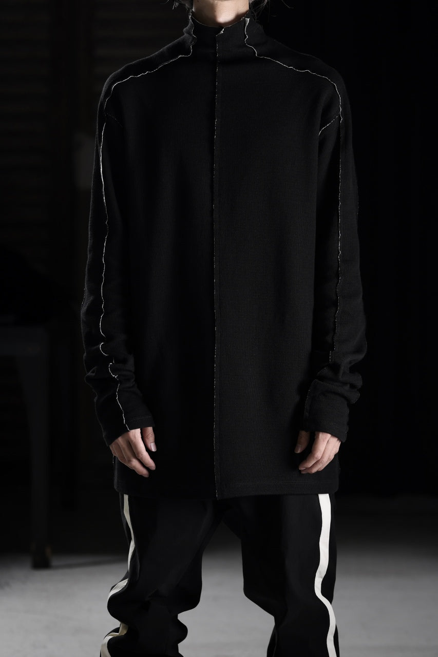 thom/krom BOTTLE NECK L/S TOPS / DOUBLE FACE JERSEY (BLACK / WHITE)