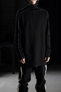 画像をギャラリービューアに読み込む, thom/krom BOTTLE NECK L/S TOPS / DOUBLE FACE JERSEY (BLACK / WHITE)