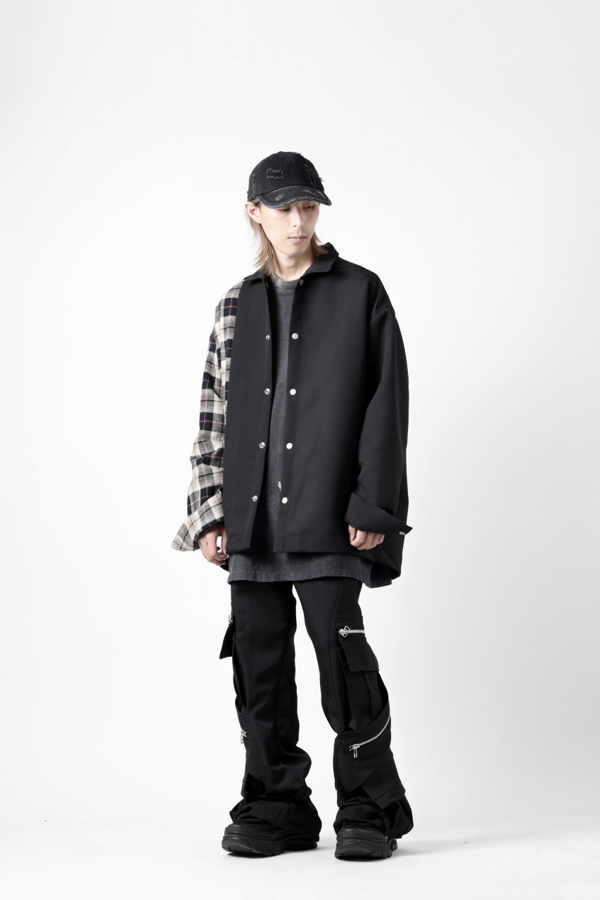 A.F ARTEFACT CARGO FLARE BAGGY PANTS / LUXE-TWILL (BLACK)