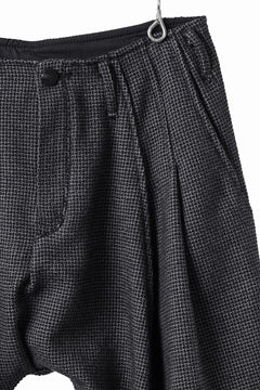 画像をギャラリービューアに読み込む, incarnation 2 TUCK WIDE TAPERED PANTS BP-1 / MICROSCOPIC CHECK WOOL (BLACK)