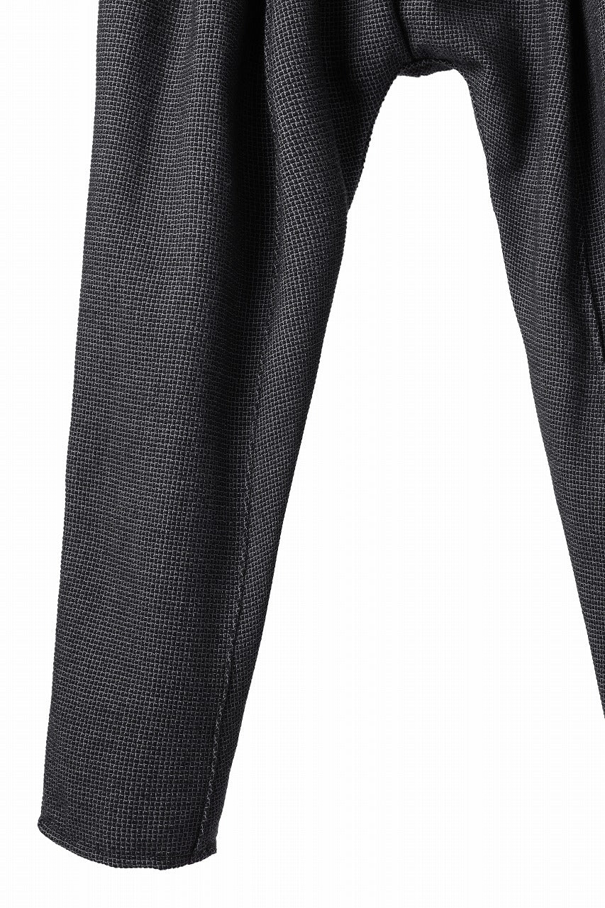 incarnation 2 TUCK WIDE TAPERED PANTS BP-1 / MICROSCOPIC CHECK WOOL (BLACK)