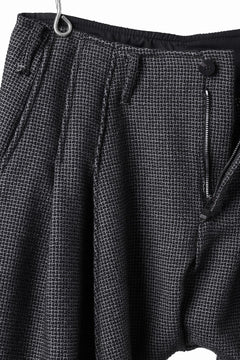 画像をギャラリービューアに読み込む, incarnation 2 TUCK WIDE TAPERED PANTS BP-1 / MICROSCOPIC CHECK WOOL (BLACK)