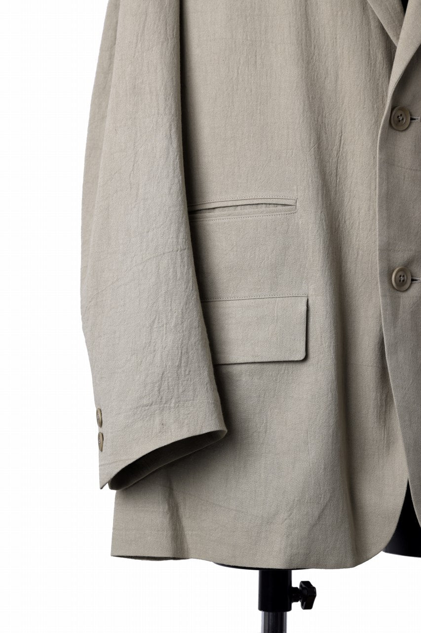 Load image into Gallery viewer, Y&#39;s for men 2 BUTTONS JACKET WITH SHOULDER BUCKLES / COTTON LINEN VIYELLA (BEIGE)