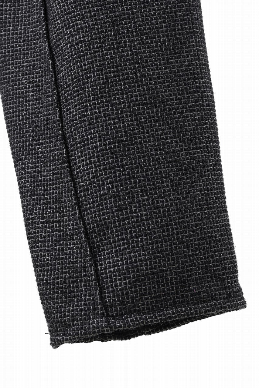 incarnation 2 TUCK WIDE TAPERED PANTS BP-1 / MICROSCOPIC CHECK WOOL (BLACK)