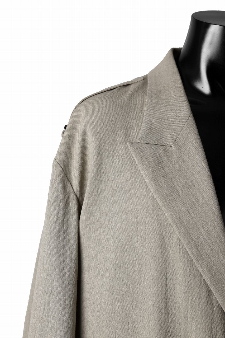 画像をギャラリービューアに読み込む, Y&#39;s for men 2 BUTTONS JACKET WITH SHOULDER BUCKLES / COTTON LINEN VIYELLA (BEIGE)