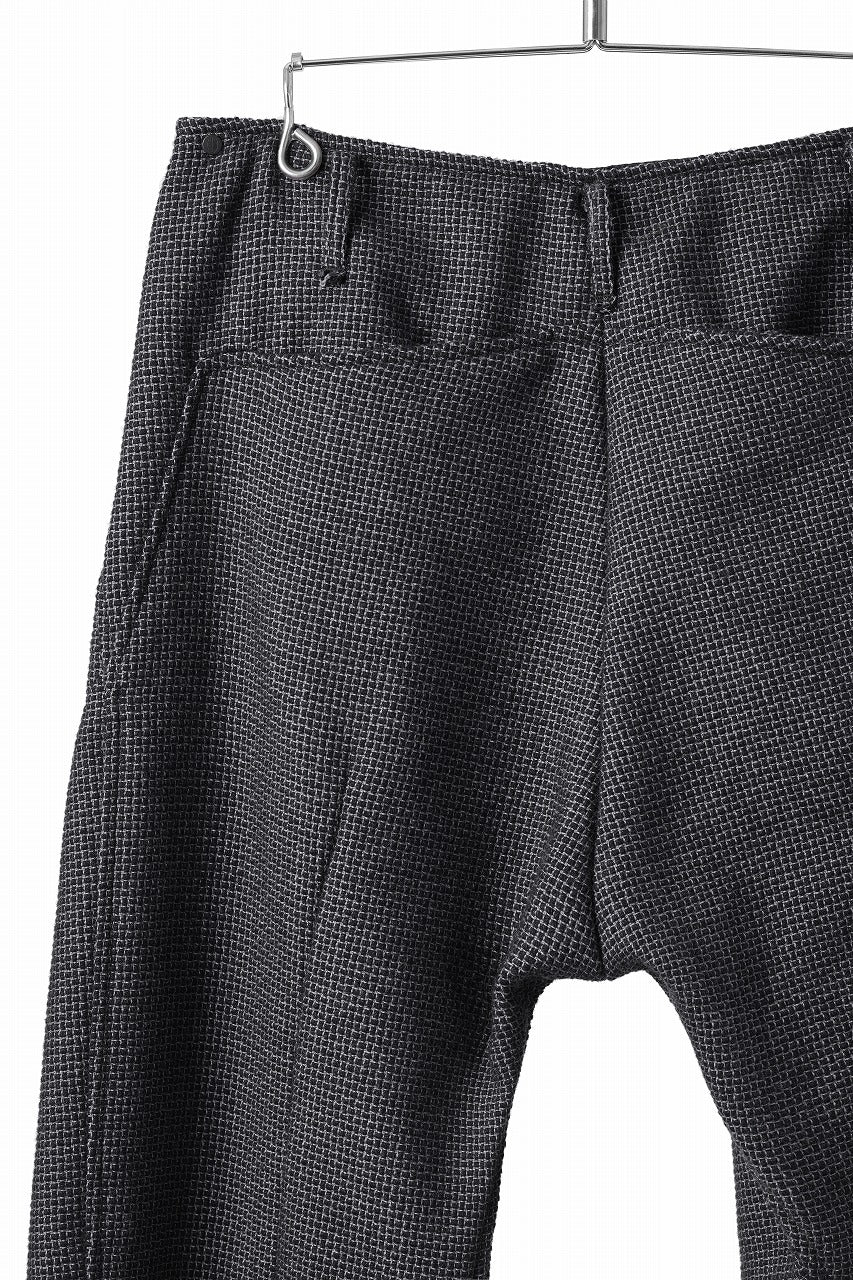 incarnation 2 TUCK WIDE TAPERED PANTS BP-1 / MICROSCOPIC CHECK WOOL (BLACK)