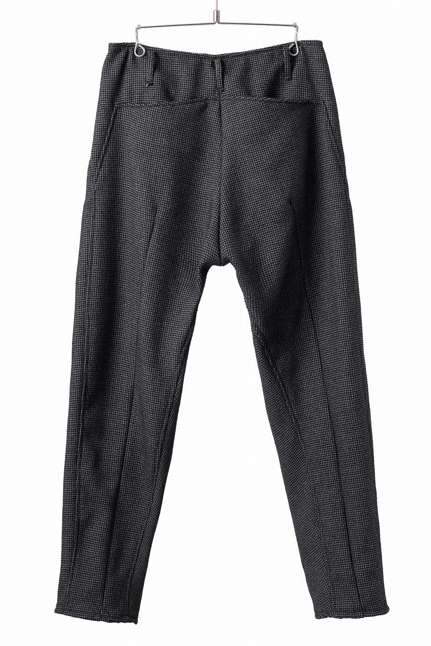 incarnation 2 TUCK WIDE TAPERED PANTS BP-1 / MICROSCOPIC CHECK WOOL (BLACK)