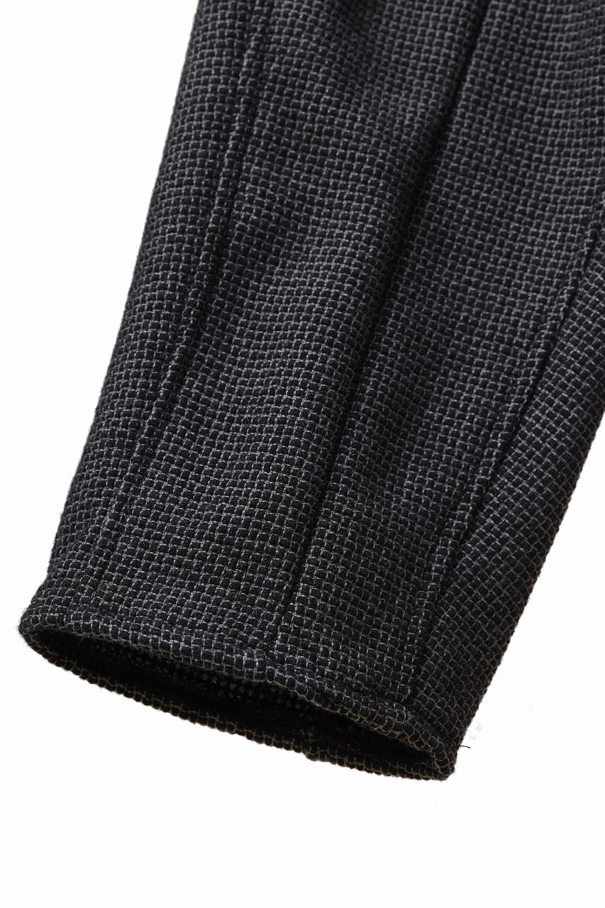 incarnation 2 TUCK WIDE TAPERED PANTS BP-1 / MICROSCOPIC CHECK WOOL (BLACK)