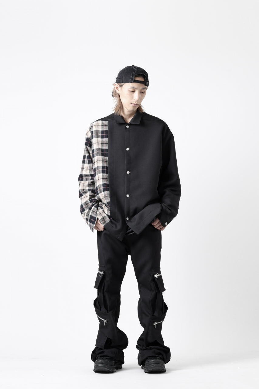 画像をギャラリービューアに読み込む, A.F ARTEFACT CARGO FLARE BAGGY PANTS / LUXE-TWILL (BLACK)