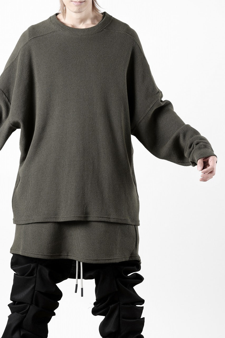 A.F ARTEFACT OVER SIZE TOP / RIB KNIT JERSEY (OLIVE)