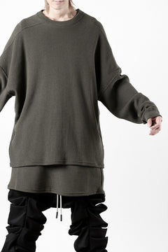 画像をギャラリービューアに読み込む, A.F ARTEFACT OVER SIZE TOP / RIB KNIT JERSEY (OLIVE)