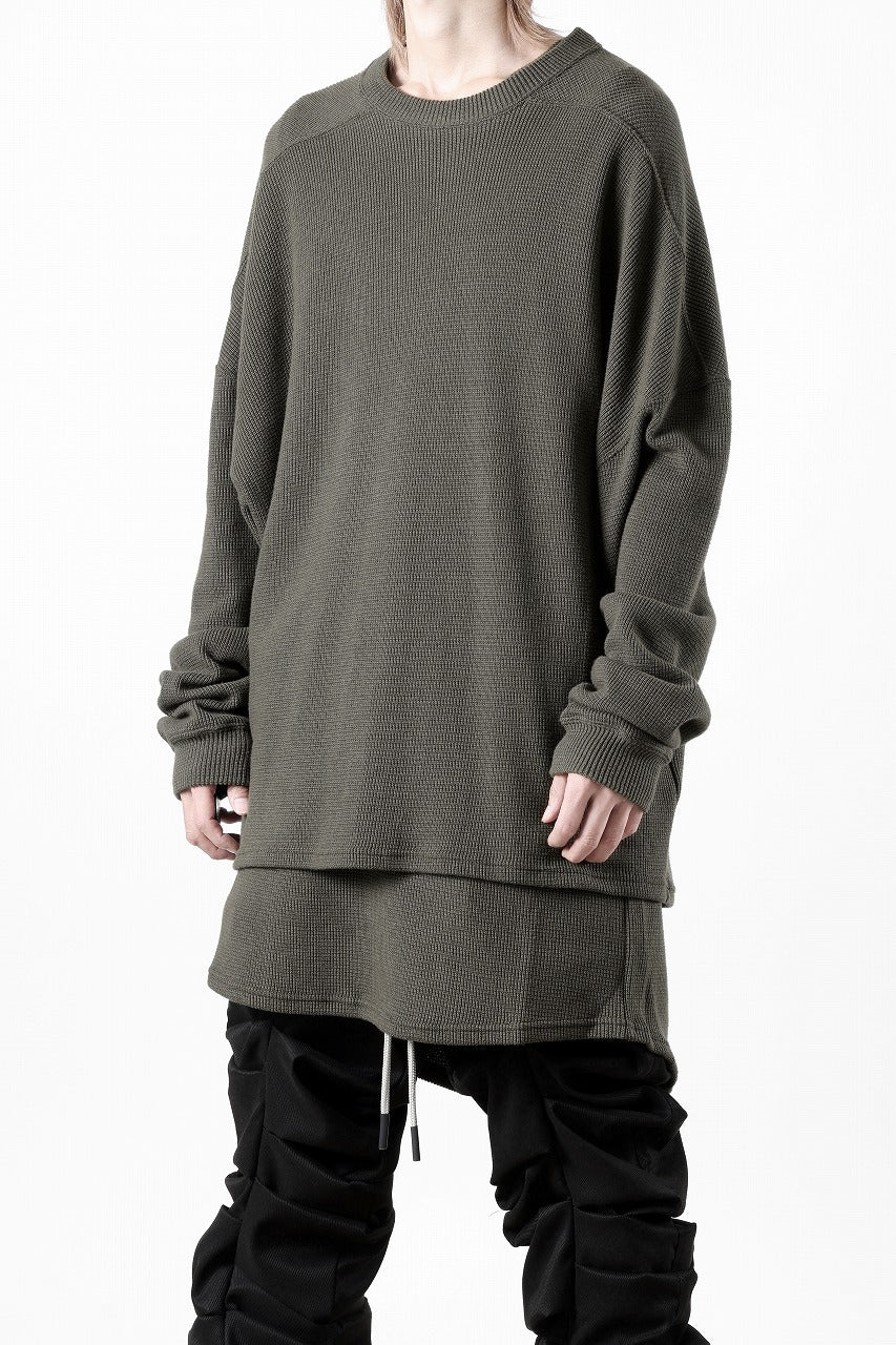 A.F ARTEFACT OVER SIZE TOP / RIB KNIT JERSEY (OLIVE)