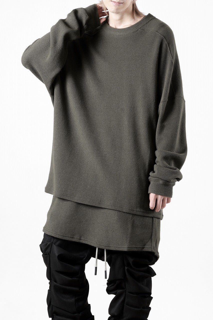 A.F ARTEFACT OVER SIZE TOP / RIB KNIT JERSEY (OLIVE)