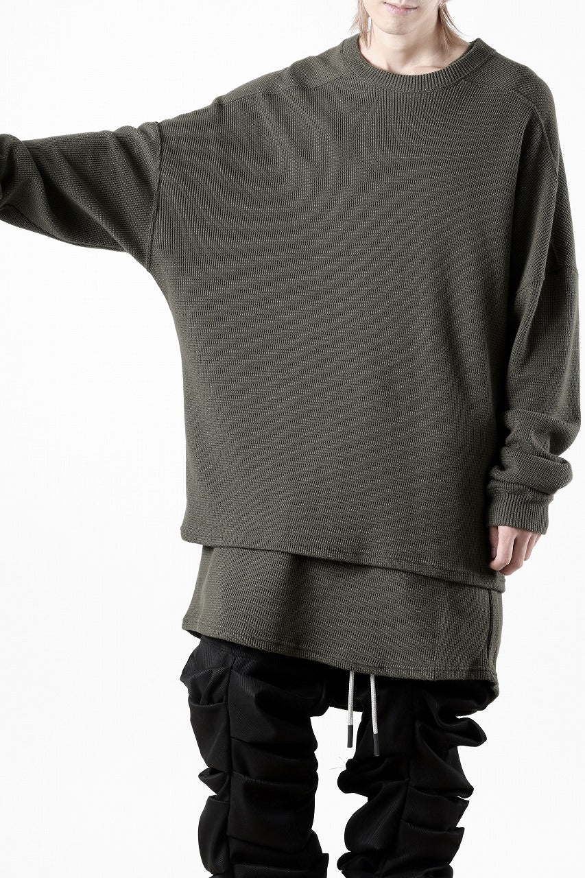 A.F ARTEFACT OVER SIZE TOP / RIB KNIT JERSEY (OLIVE)