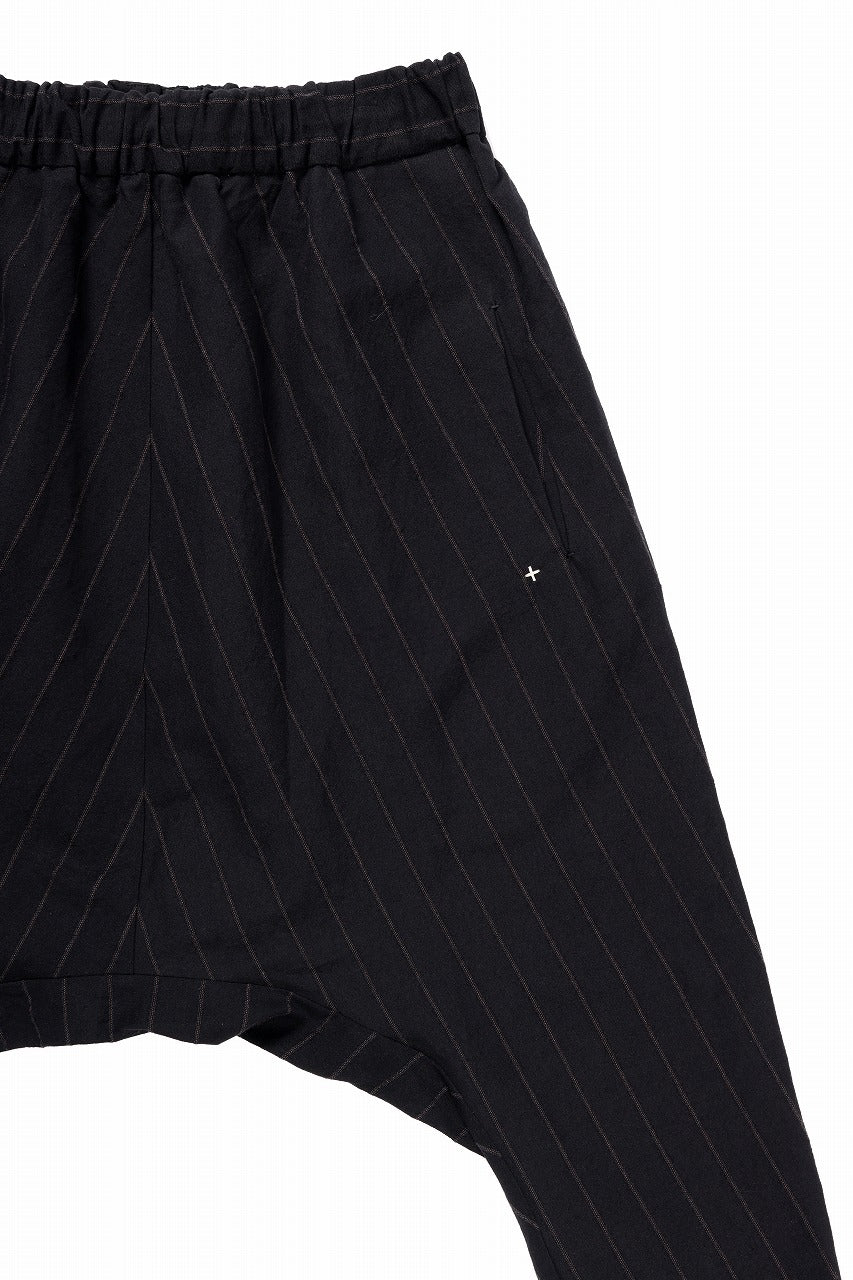 Load image into Gallery viewer, m.a+ 2 vertical pocket elastic waist sarrouel / PU521 LCST(BLACK STRIPE)