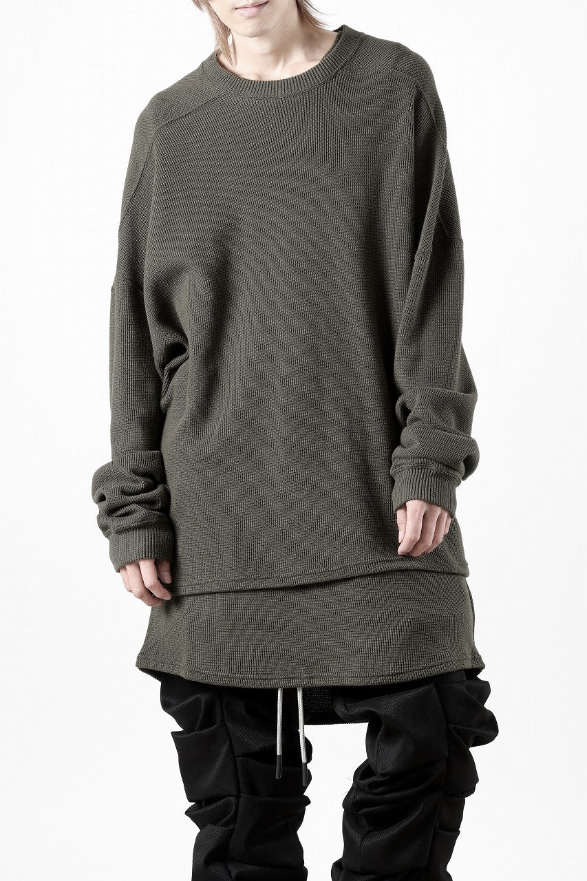 A.F ARTEFACT OVER SIZE TOP / RIB KNIT JERSEY (OLIVE)