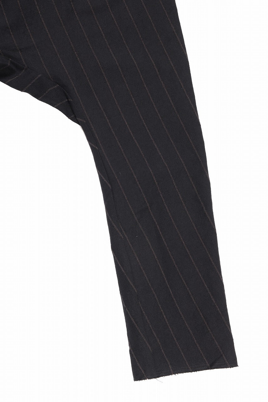 Load image into Gallery viewer, m.a+ 2 vertical pocket elastic waist sarrouel / PU521 LCST(BLACK STRIPE)