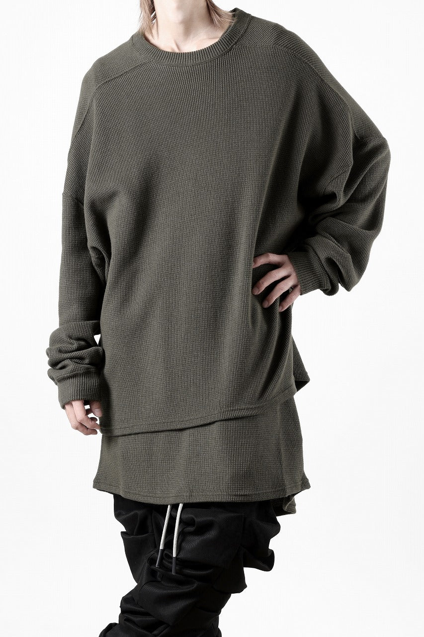 A.F ARTEFACT OVER SIZE TOP / RIB KNIT JERSEY (OLIVE)