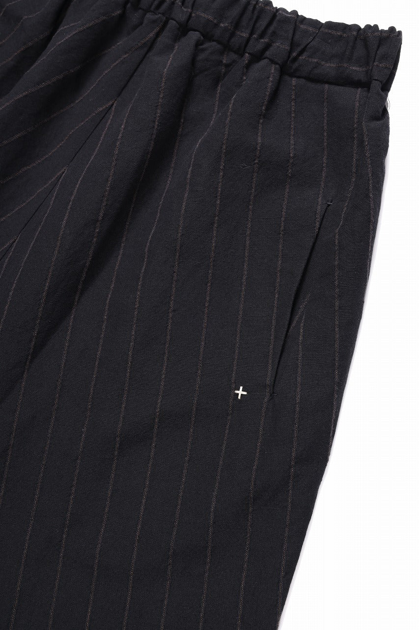 Load image into Gallery viewer, m.a+ 2 vertical pocket elastic waist sarrouel / PU521 LCST(BLACK STRIPE)
