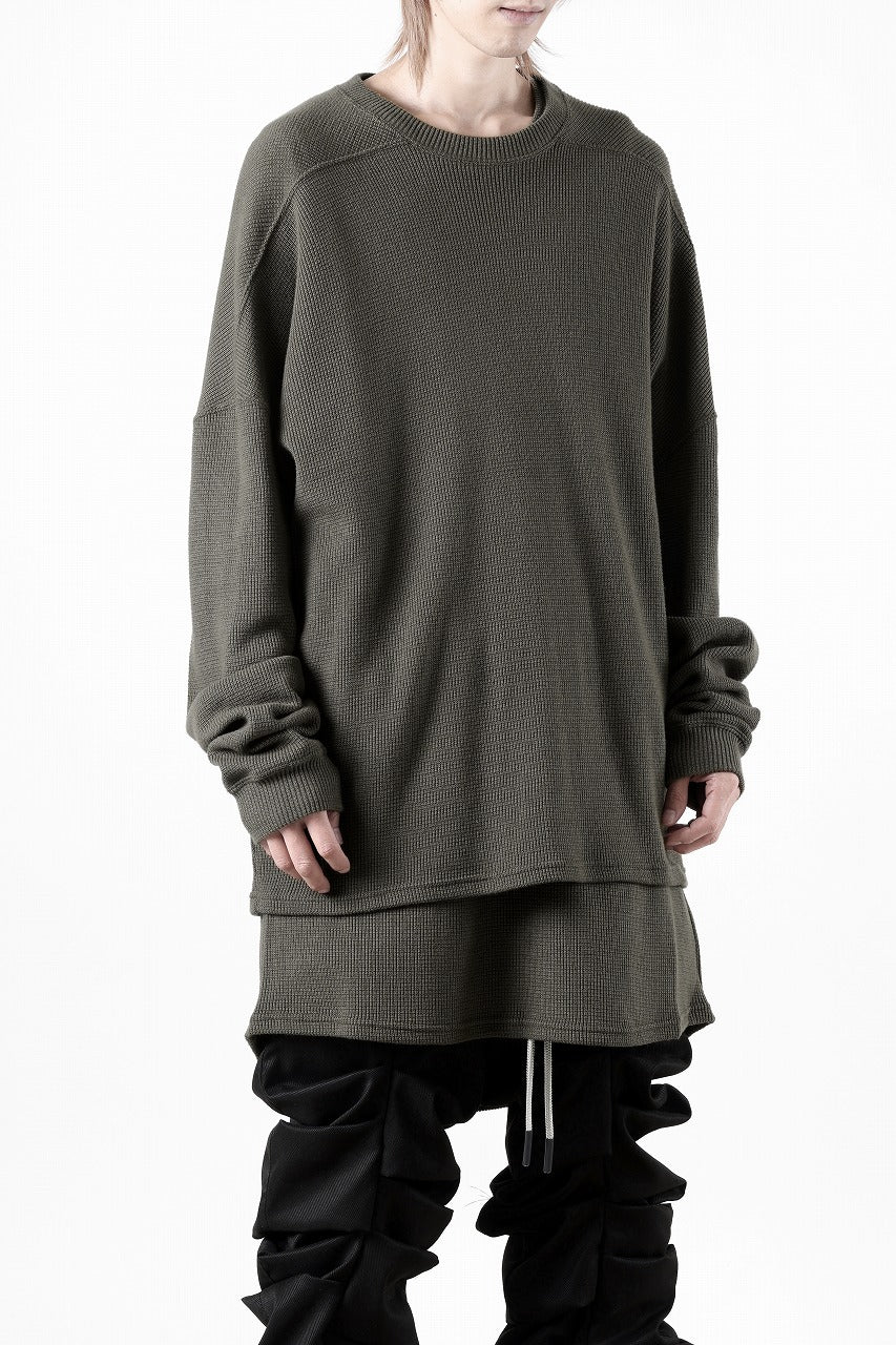 A.F ARTEFACT OVER SIZE TOP / RIB KNIT JERSEY (OLIVE)