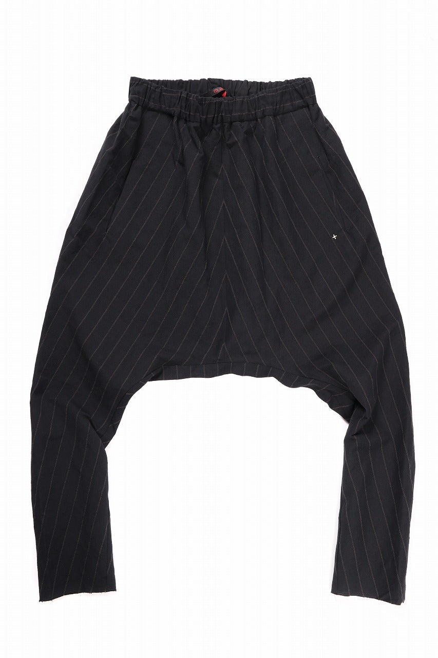 Load image into Gallery viewer, m.a+ 2 vertical pocket elastic waist sarrouel / PU521 LCST(BLACK STRIPE)