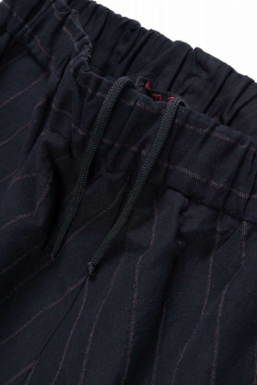 Load image into Gallery viewer, m.a+ 2 vertical pocket elastic waist sarrouel / PU521 LCST(BLACK STRIPE)