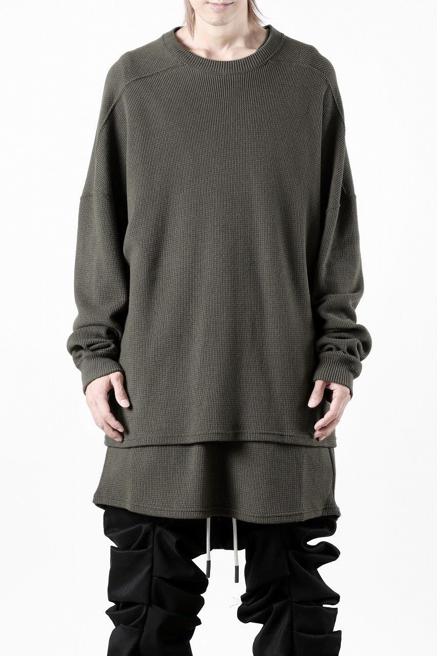 A.F ARTEFACT OVER SIZE TOP / RIB KNIT JERSEY (OLIVE)