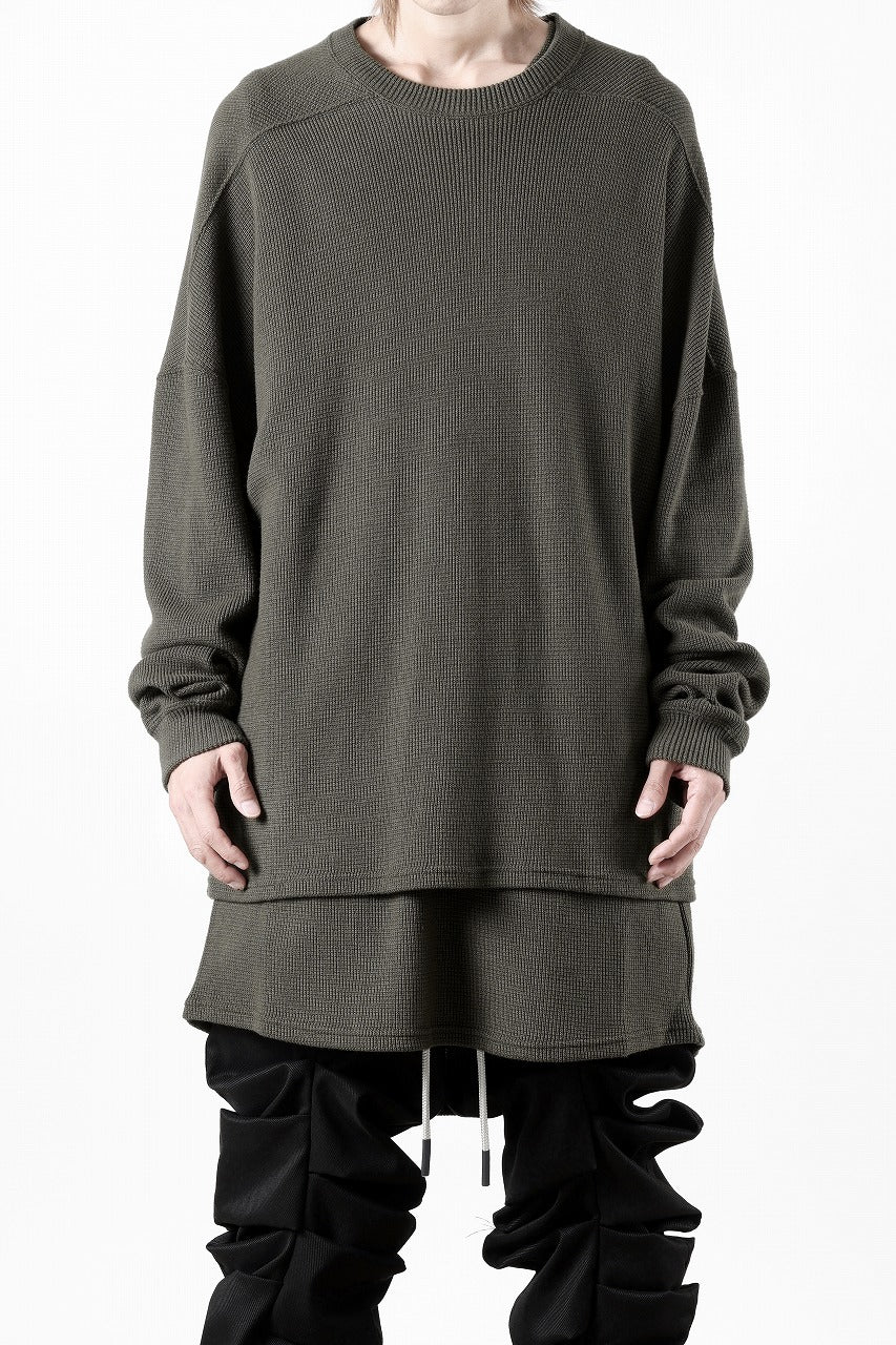 A.F ARTEFACT OVER SIZE TOP / RIB KNIT JERSEY (OLIVE)