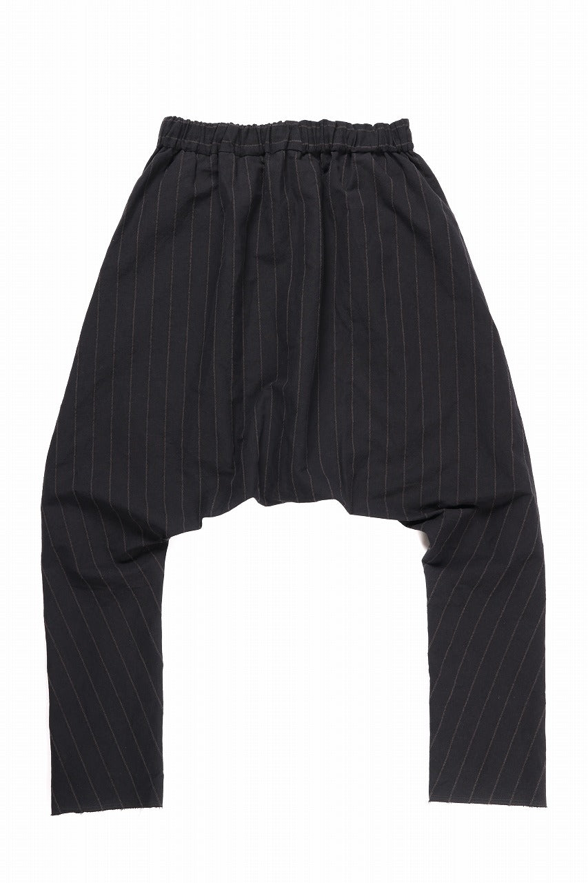 Load image into Gallery viewer, m.a+ 2 vertical pocket elastic waist sarrouel / PU521 LCST(BLACK STRIPE)