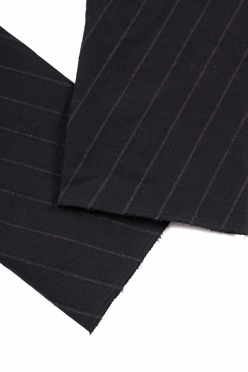 Load image into Gallery viewer, m.a+ 2 vertical pocket elastic waist sarrouel / PU521 LCST(BLACK STRIPE)