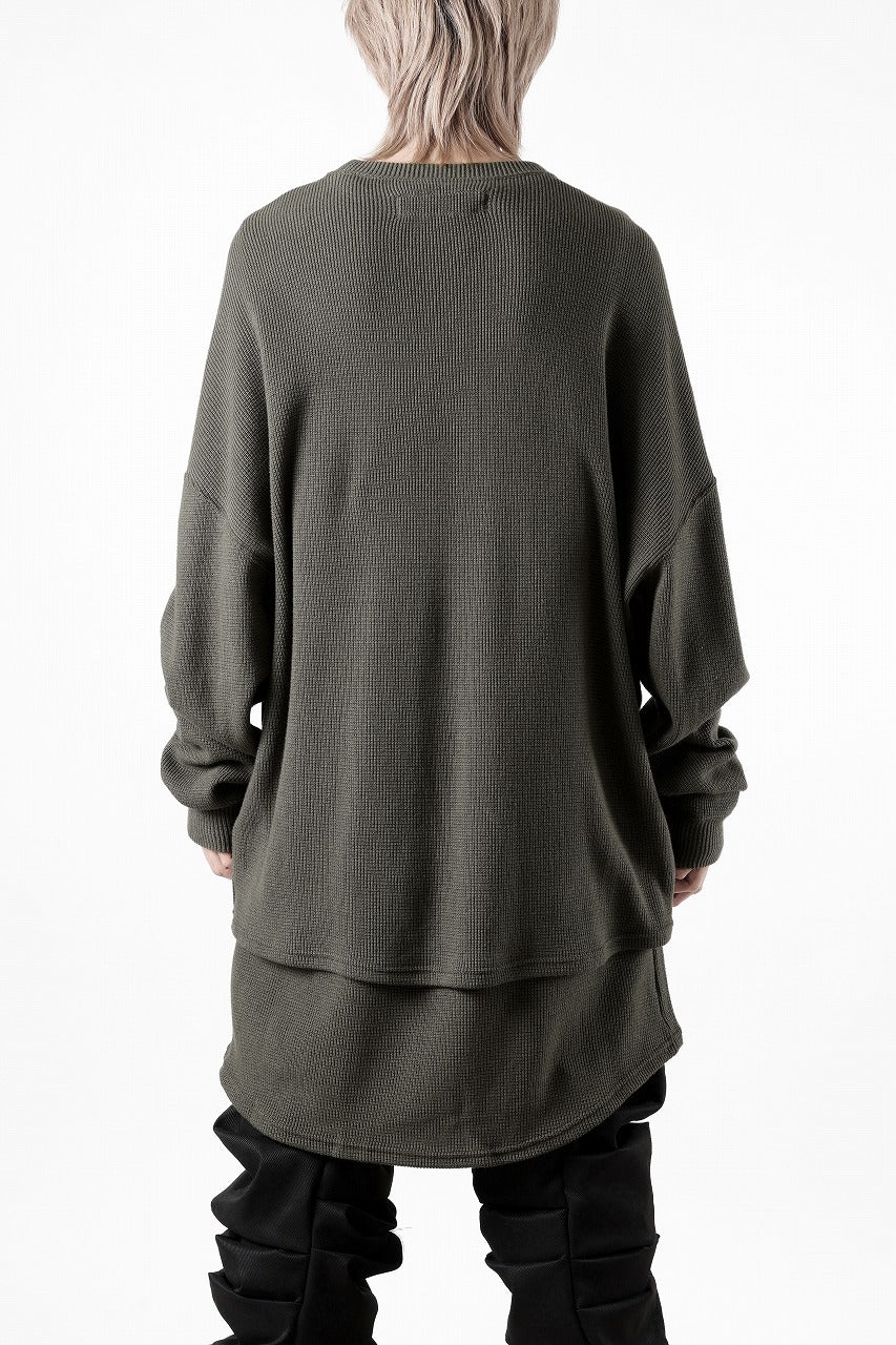 A.F ARTEFACT OVER SIZE TOP / RIB KNIT JERSEY (OLIVE)