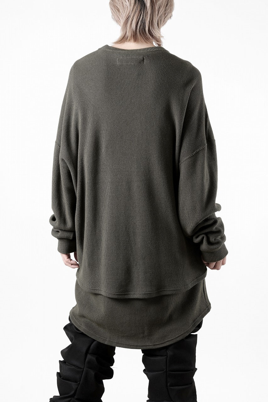 A.F ARTEFACT OVER SIZE TOP / RIB KNIT JERSEY (OLIVE)