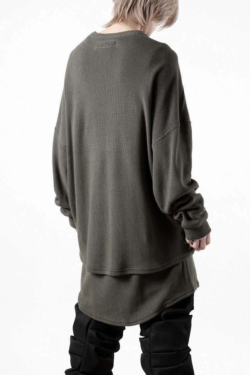 A.F ARTEFACT OVER SIZE TOP / RIB KNIT JERSEY (OLIVE)