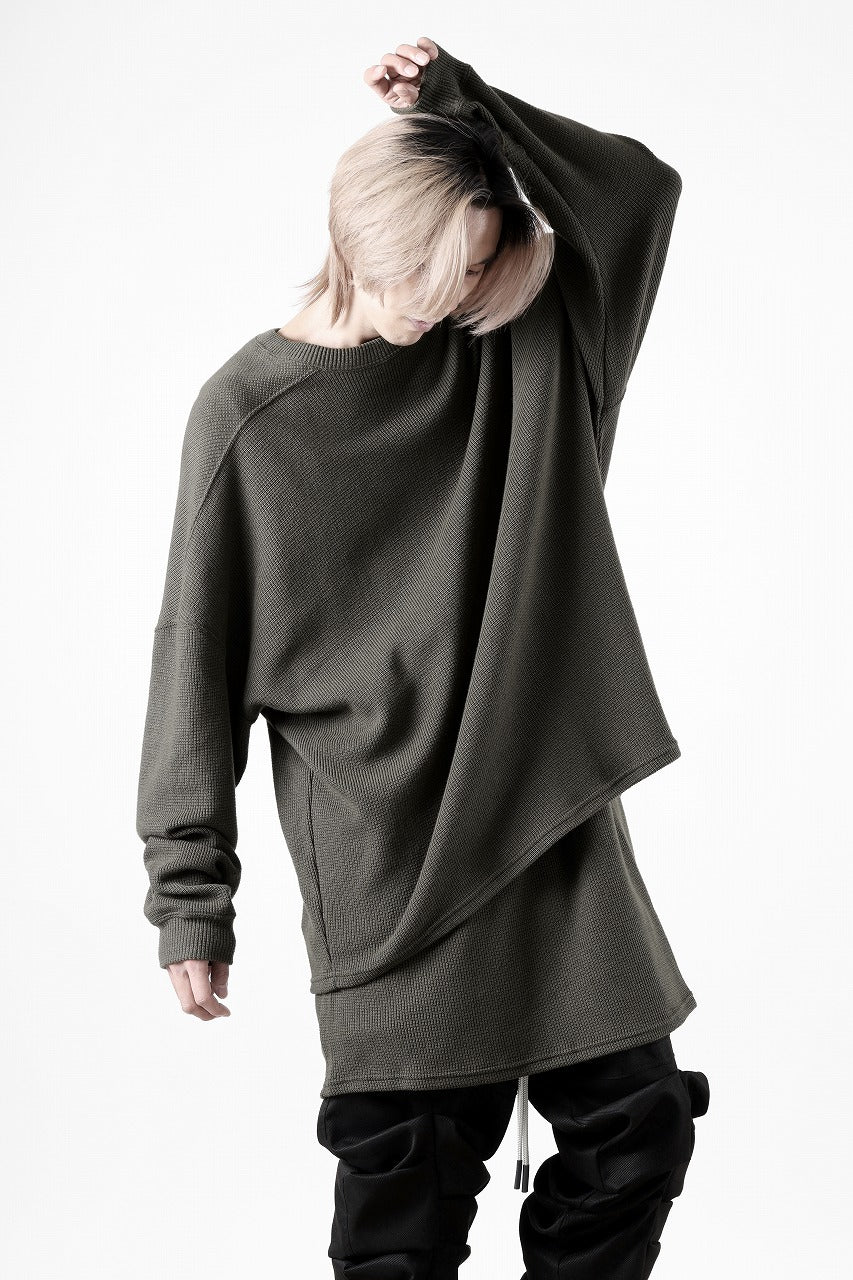 A.F ARTEFACT OVER SIZE TOP / RIB KNIT JERSEY (OLIVE)