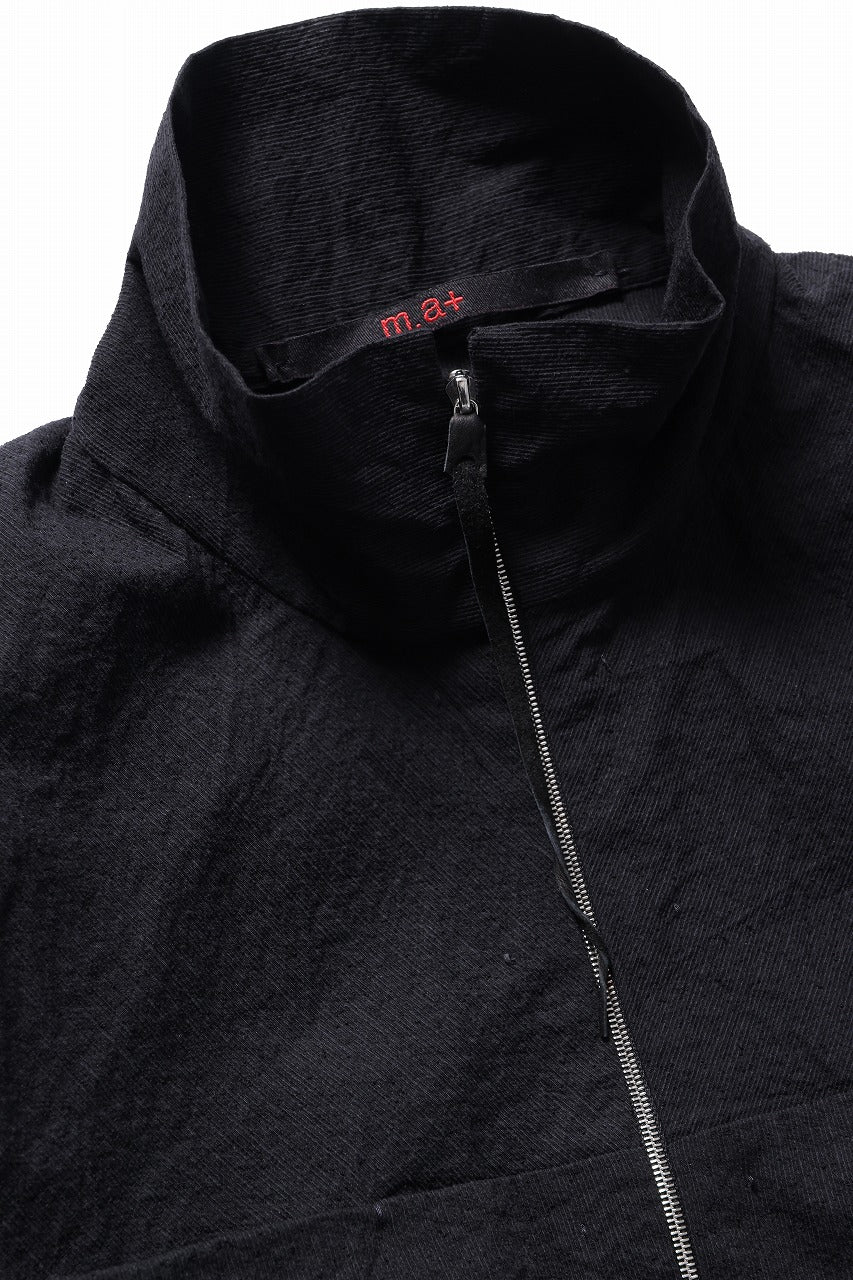Load image into Gallery viewer, m.a+ exclusive zipped tall collar shirt jacket / H252DZ* CVPS (BLACK)