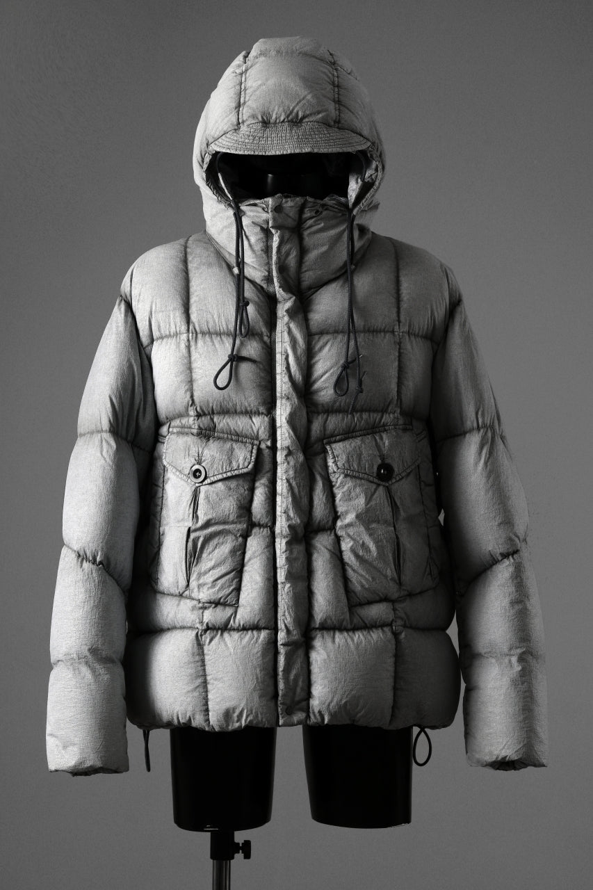 Ten c TEMPEST DOWN JACKET Ⅱ / FROSTED TRANSPARENT POLISHED NYLON (GRAY)