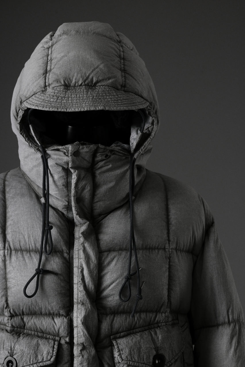 Ten c TEMPEST DOWN JACKET Ⅱ / FROSTED TRANSPARENT POLISHED NYLON (GRAY)