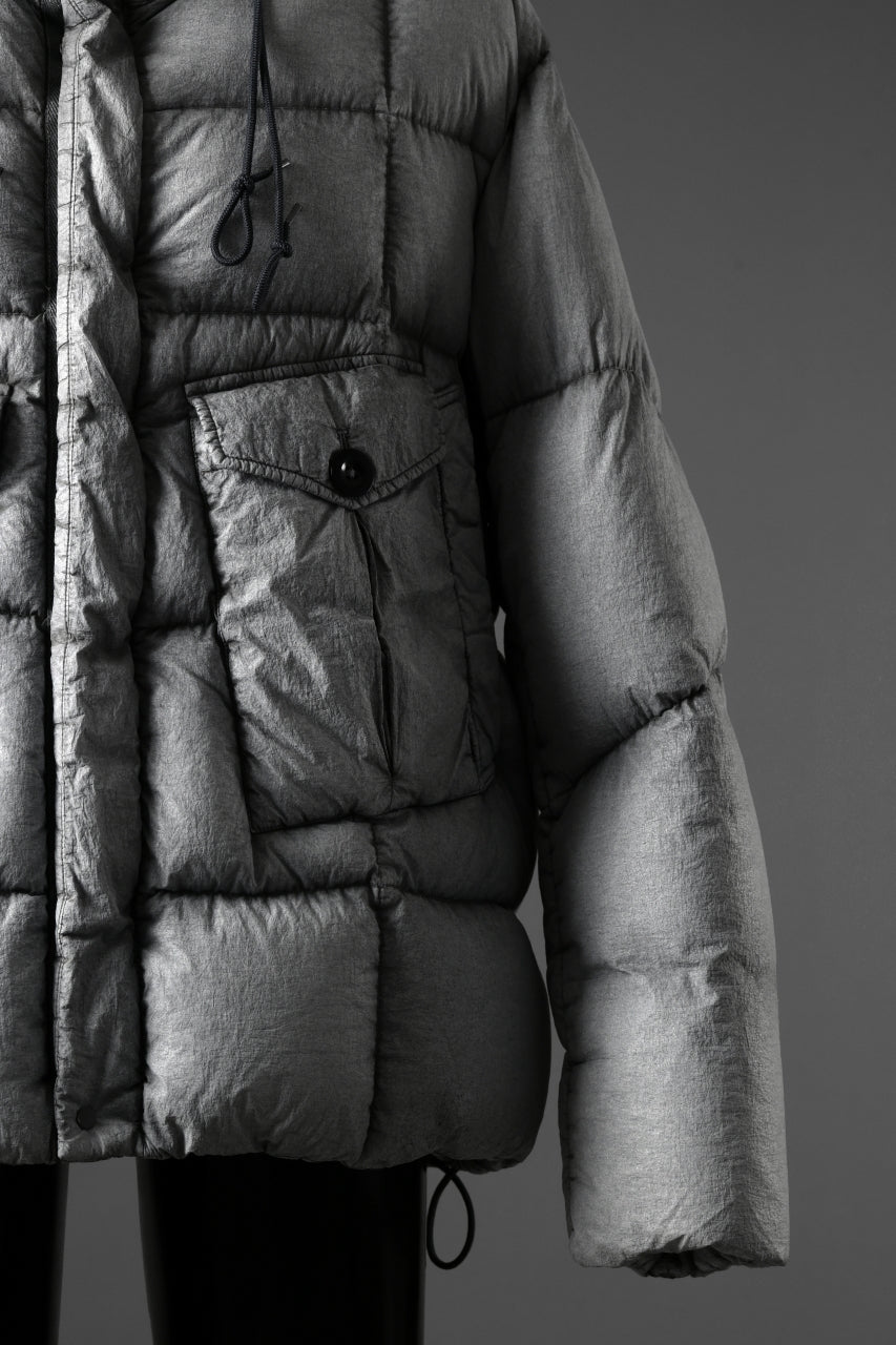 Ten c TEMPEST DOWN JACKET Ⅱ / FROSTED TRANSPARENT POLISHED NYLON (GRAY)