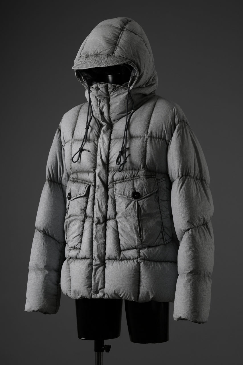 Ten c TEMPEST DOWN JACKET Ⅱ / FROSTED TRANSPARENT POLISHED NYLON (GRAY)