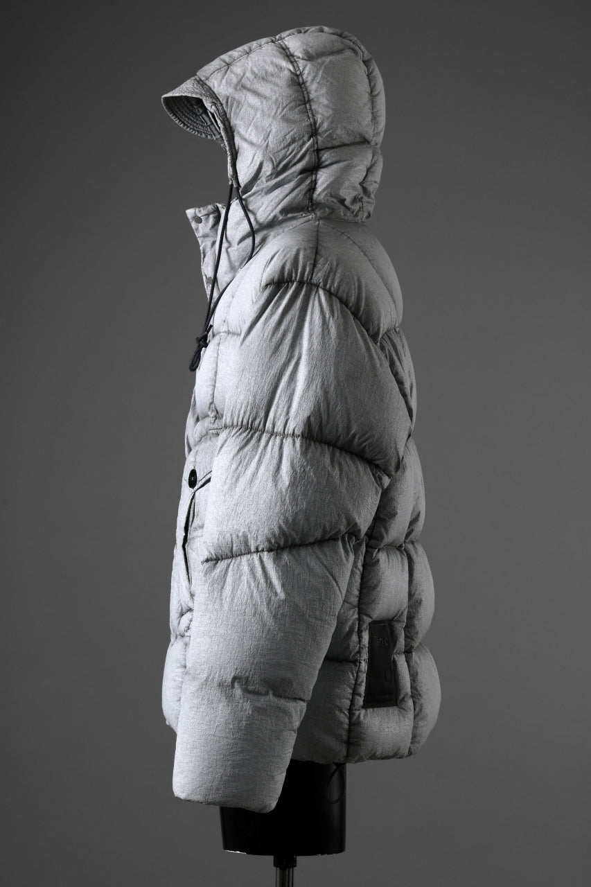 Ten c TEMPEST DOWN JACKET Ⅱ / FROSTED TRANSPARENT POLISHED NYLON (GRAY)