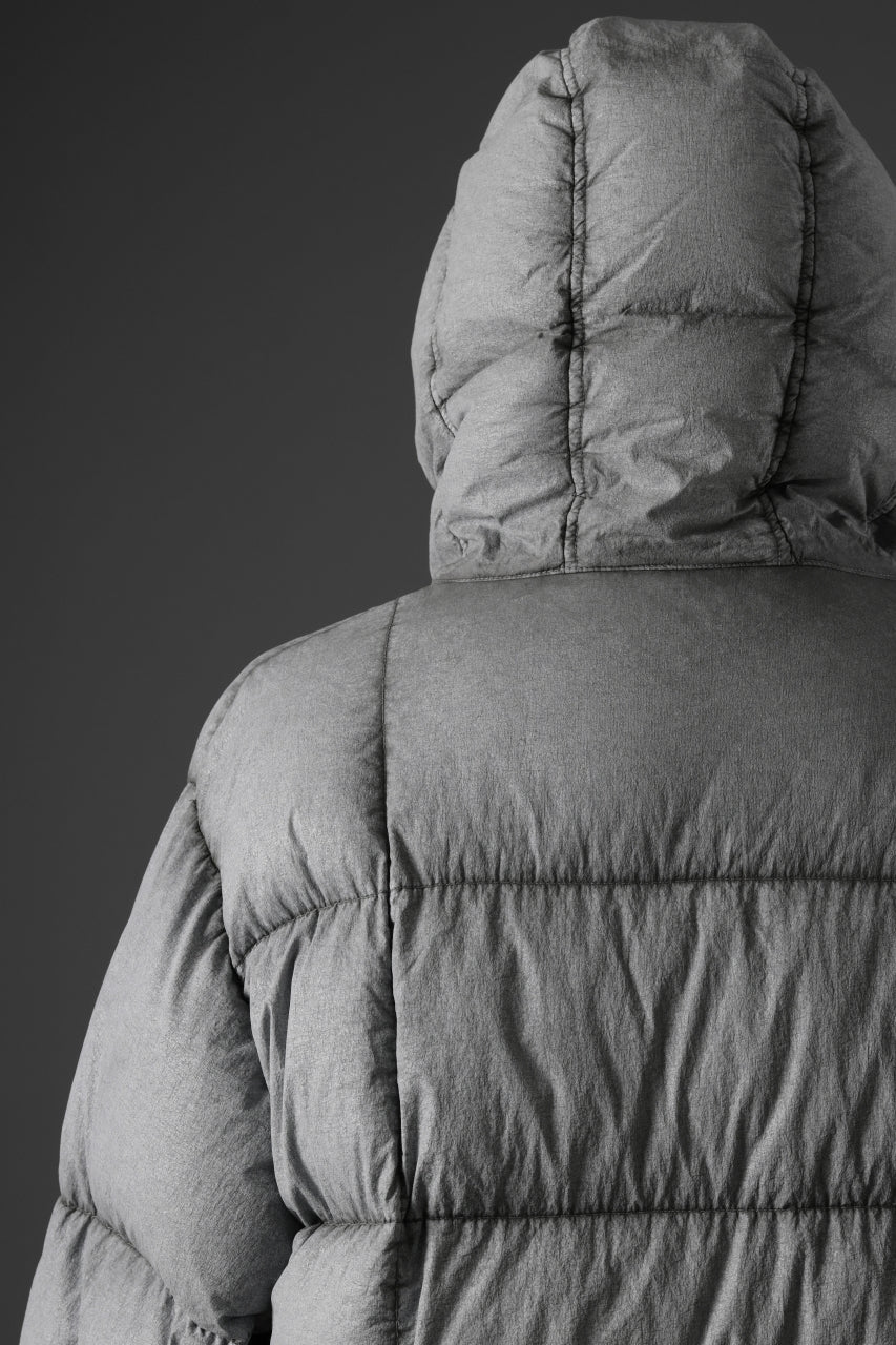 Ten c TEMPEST DOWN JACKET Ⅱ / FROSTED TRANSPARENT POLISHED NYLON (GRAY)